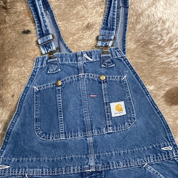 Carhartt Denim Overalls Medium Wash 36 x 32 - Picture 2 of 7